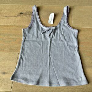 NWT PacSun Crop Ribbed Lace Trim Tank Cami SM